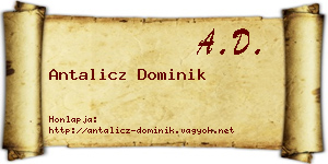Antalicz Dominik névjegykártya