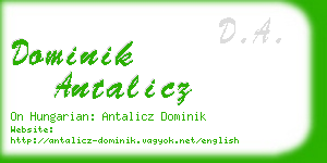 dominik antalicz business card